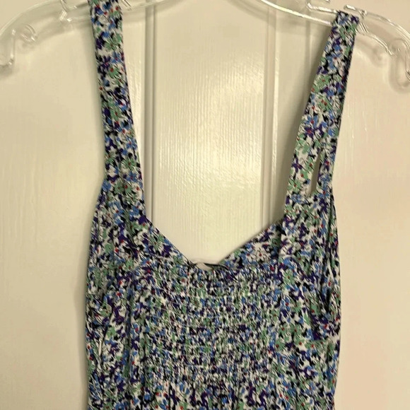 EUC ZARA FLORAL sundress viscose size XS blue green purple white - Picture 8 of 9